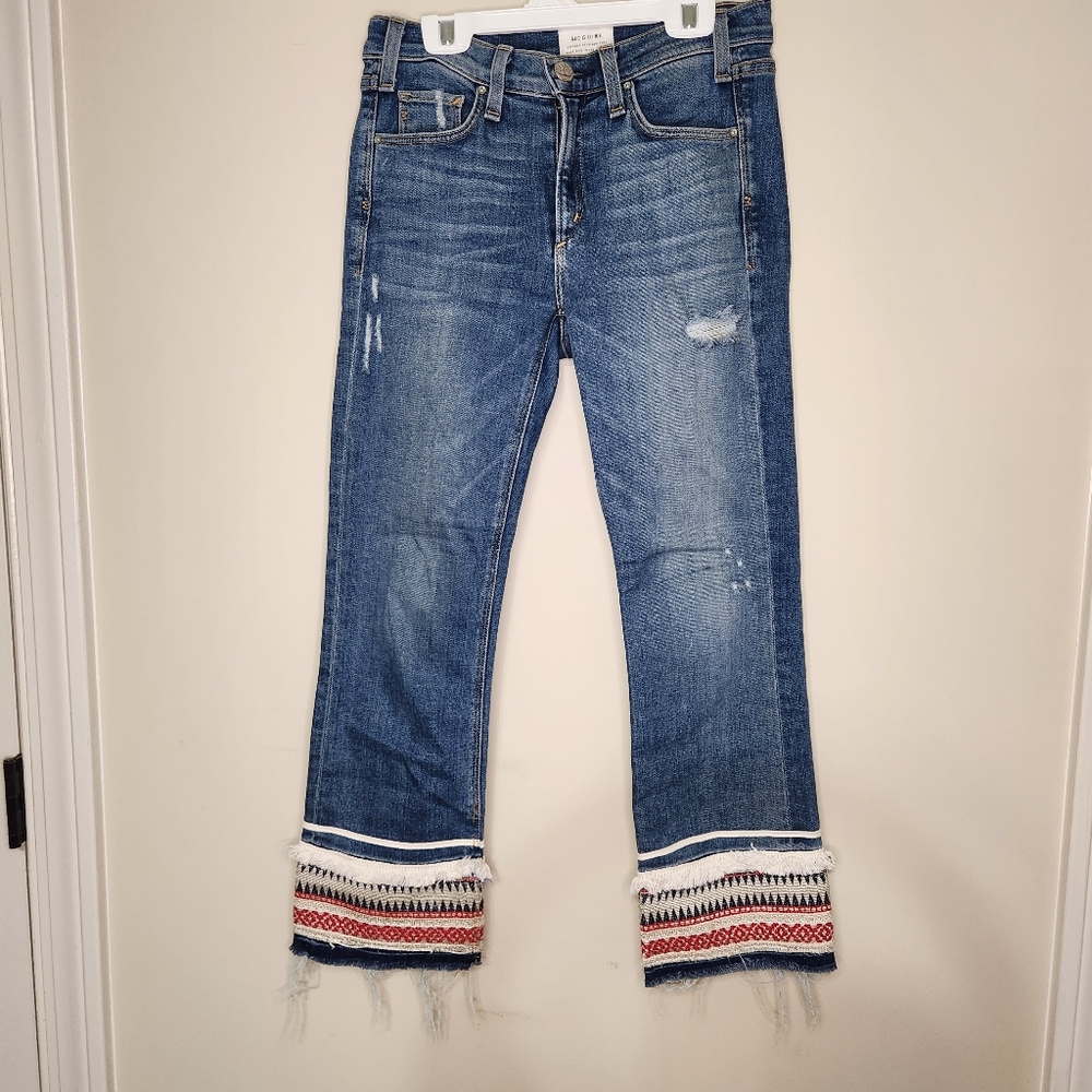 MCGUIRE ebroidered crop jeans